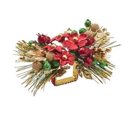 KSB Xmas Carol Napkin Ring - Red, Green & Gold