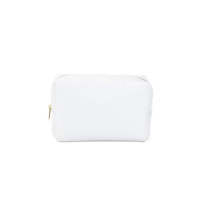 Luxe Everyday Cosmetics Bag - Woven Blanc