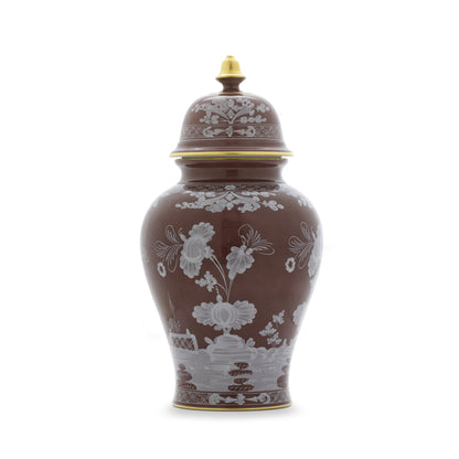 Oriente Italiano - Castagna - Potiche Vase with Lid 15"