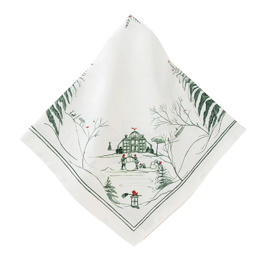 Country Estate - Winter Frolic - Evergreen - Napkin 22"