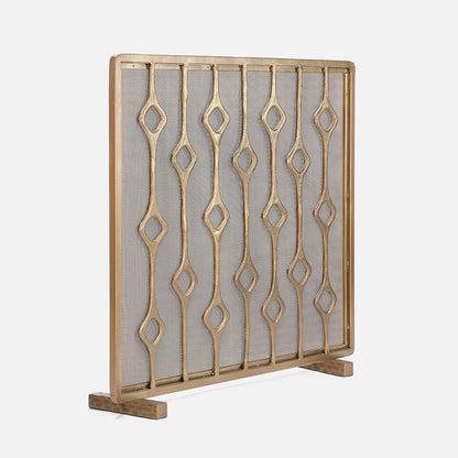 Webster Fireplace Screen in Brass 40"Lx9"Wx31"H