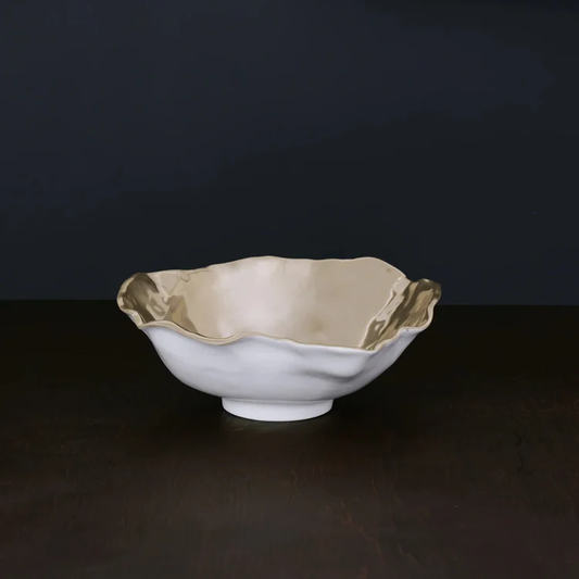 Thanni - Maia Large Bowl - White & Gold