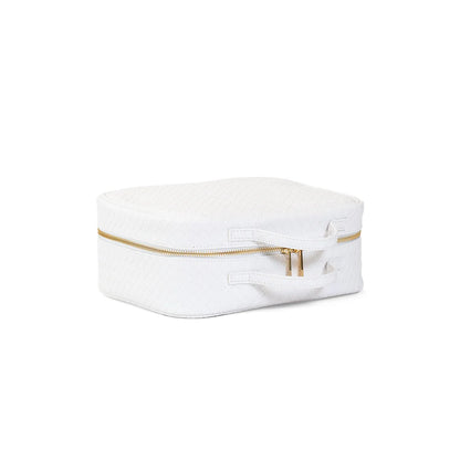 Luxe Cosmetic Toiletry Case - Woven Blanc