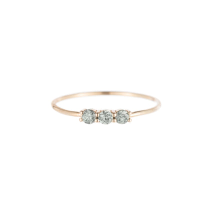 JKD R - 3S Green Sapphire Ring; 14kt YG; 7