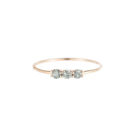 JKD R - 3S Green Sapphire Ring; 14kt YG; 7