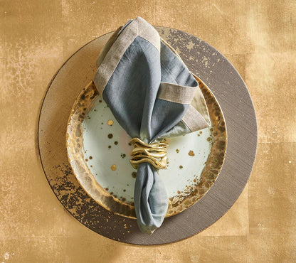KSB Metafoil Round Gold and Taupe Placemat 15" (Retired)
