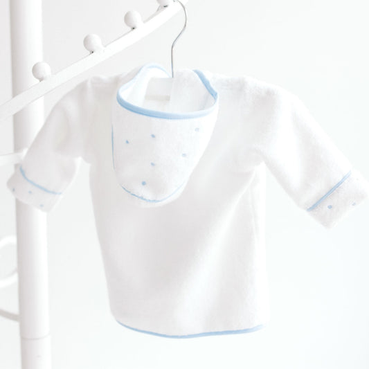 Baby Terry Bathrobe with Embroidered Dots