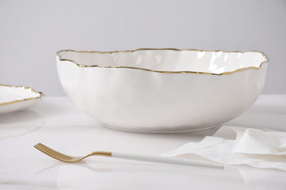 PPB Portofino - Large Bowl 12" - Gold Edge (0008WG)