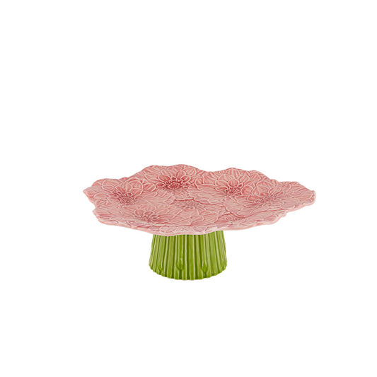 VIA Small Cake Stand - Maria FLor 12"L X 4.5"H - Pink