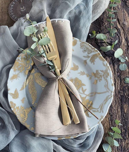 Jardin Secret - Grey & Gold - Accent Plate 8.75"