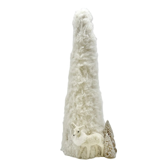 SDS Shaggy Fur Trees with Dancer - Cream 21"