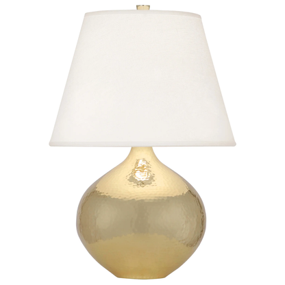 Dal Accent Lamp - Modern Brass with Oyster Linen Shade