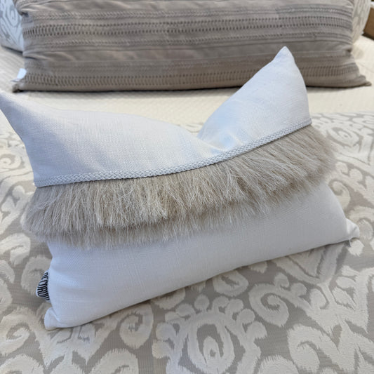 DHC Hayden - White Linen/Ivory Horse Hair - Lumbar 14x20