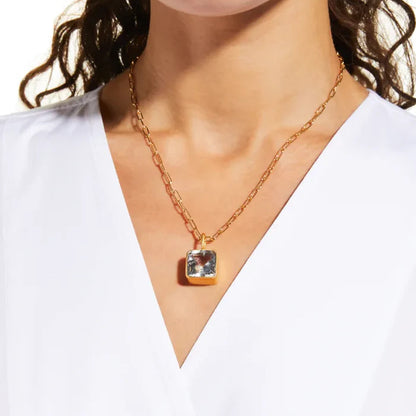 DMD N Mini Charm Necklace - Clear Quartz