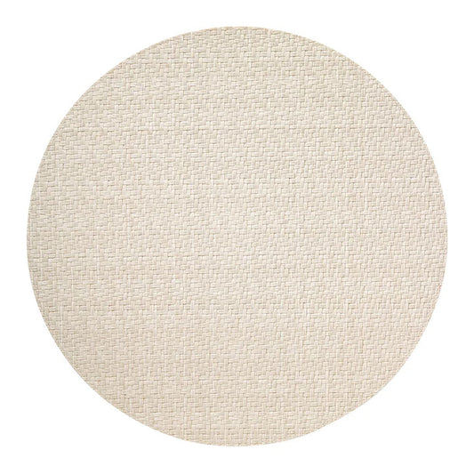 Wicker Round Placemat - White 15"