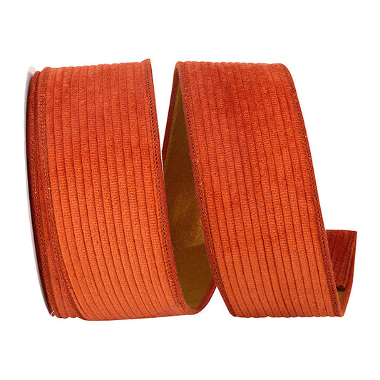 Corduroy Deluxe Wired Edge - Burnt Sienna 2.5" X 10Yds