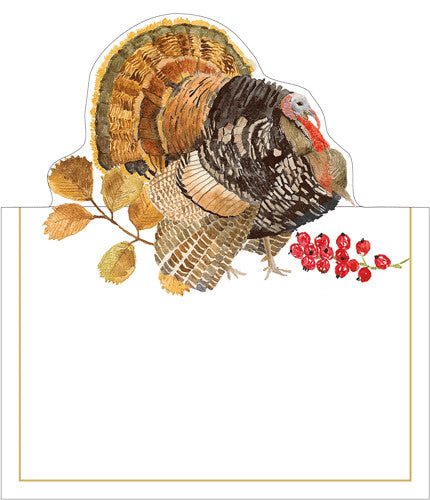 Woodland Turkey Foil Place Card 8pk