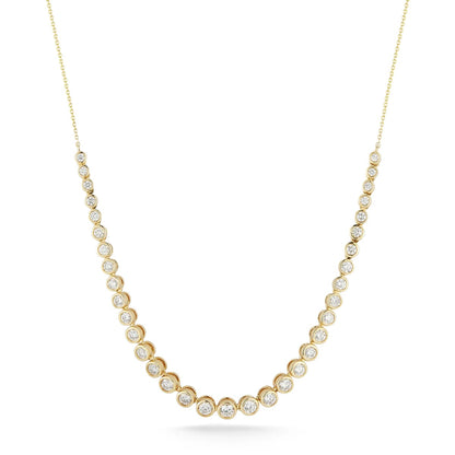 DRD N - Lulu Jack Graduating Bezel Tennis Necklace .98tcw, 14KYG, 16"