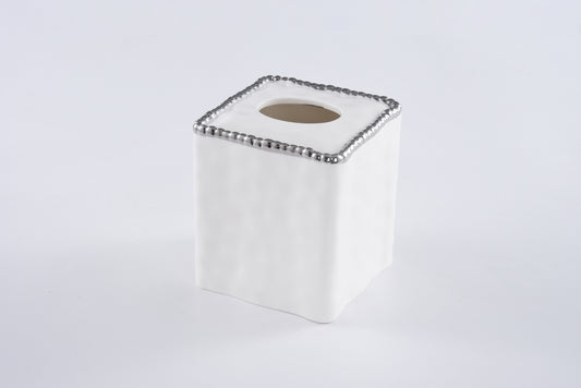 PPB Silver Salerno - Square Tissue Box (2716W)