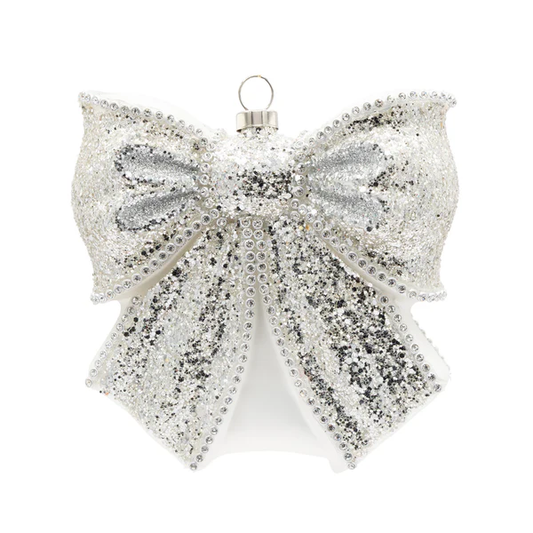 K&A Silver Bow Ornament