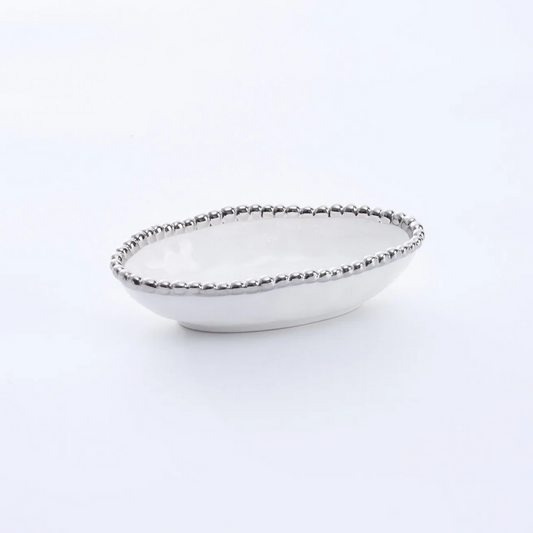 PPB Silver Salerno - Long Condiment Bowl (2537W)