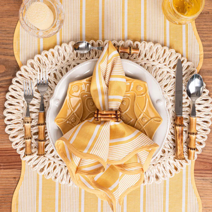 Straw Loop Oval Placemat - Whitewash