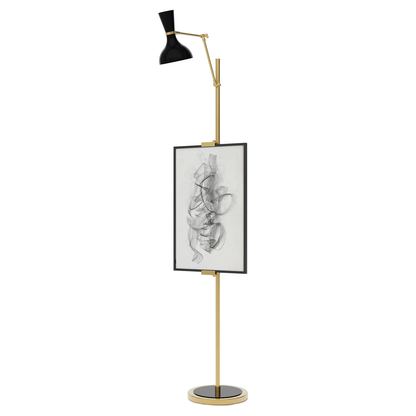 Clare Floor Easel - Modern Brass & Black