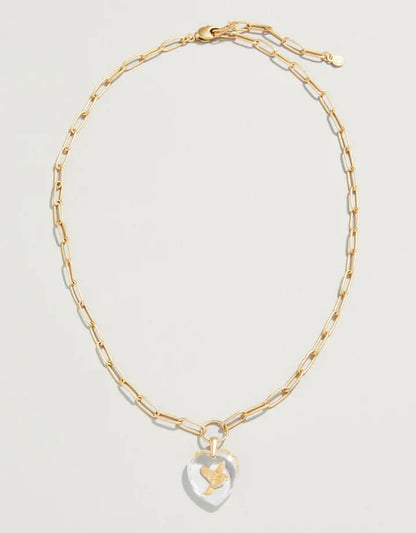 SPT N Hopeful Necklace Gold/Glass 18"