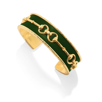 CDW B Equestrian - Snaffle Bit Cuff in Forest Leather