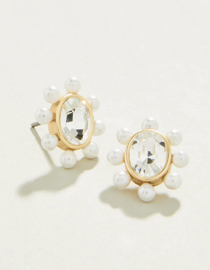 SPT E Queen Stud Earrings - Crystal