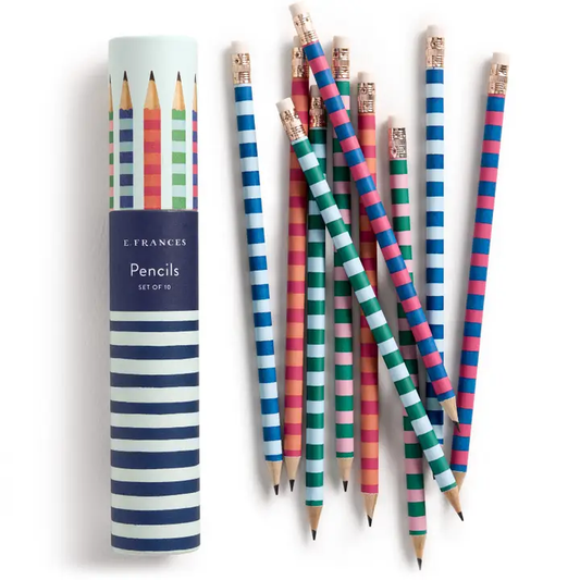 Pencils - Varsity Stripes - Set Of 10