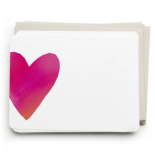 Boxed Notecards - Big Heart Flat Notes - 8ct