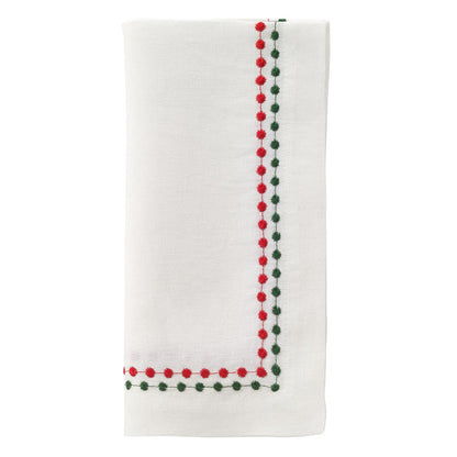 Pearls Napkin 21" - Red Green