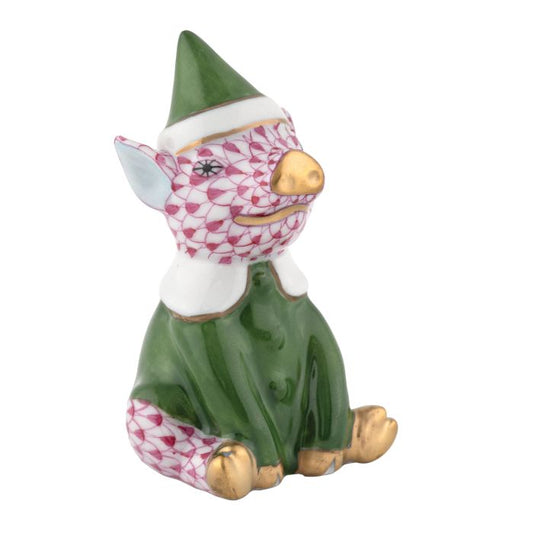 HND Figurine - Elf Piggy - Sapphire - 2.25"H
