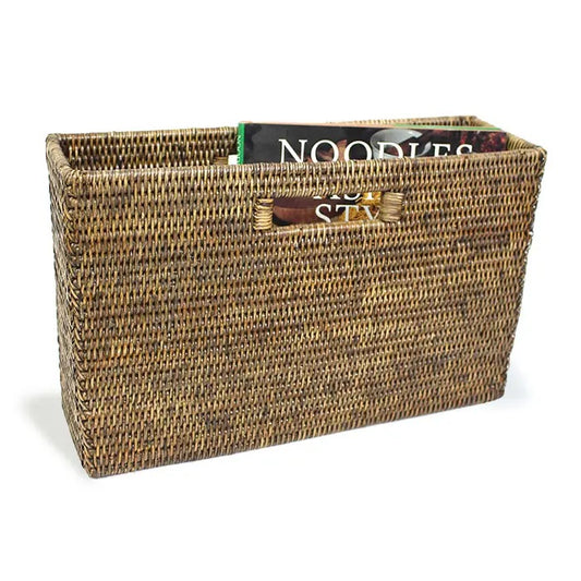 Slim Magazine Basket - Antique Brown