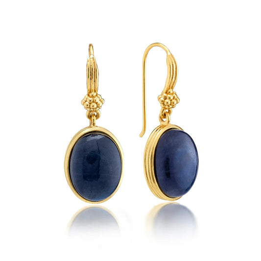 CDW E Cleopatra - Oval Drop Earrings in Blue Labradorite