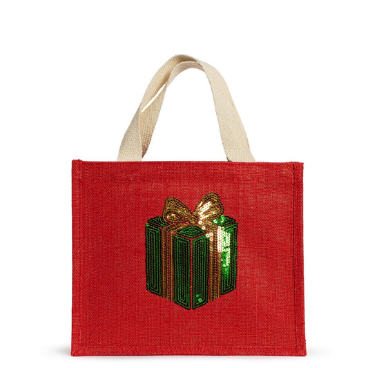 Sequin Christmas Present Carryall Gift Tote