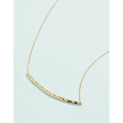 SPT N Arc Necklace - Gold & Crystal 17"