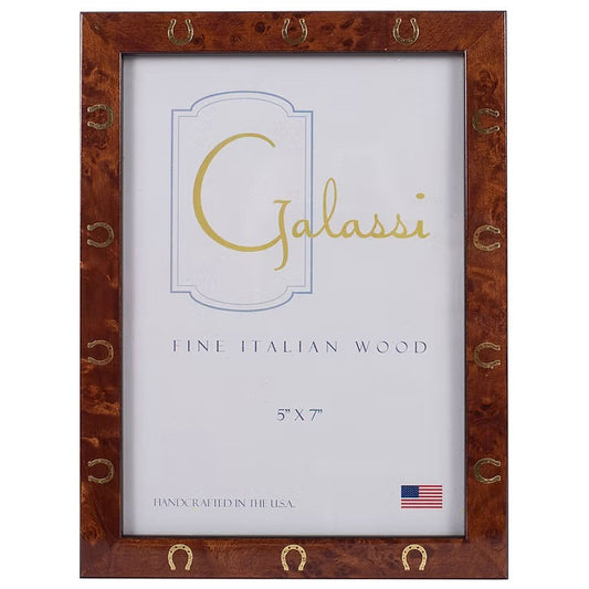 377 - 71 - Chestnut Burl W/Gold Horseshoe Frame