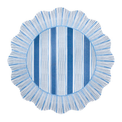 JLK Cabana Stripe - Melamine Dinner Plate - Ocean