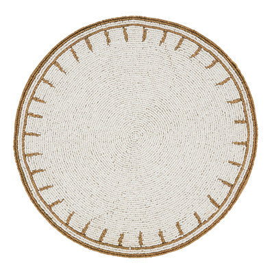 Ivory & Tan Glass Beaded Placemat