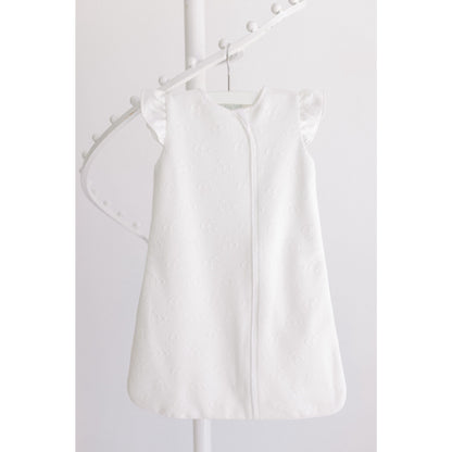 White Sleep Sack with Jacquard Bows