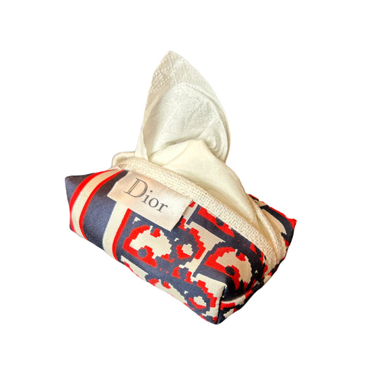VLU - Trotter Red & Blue Vintage Scarf Tissue Pouch
