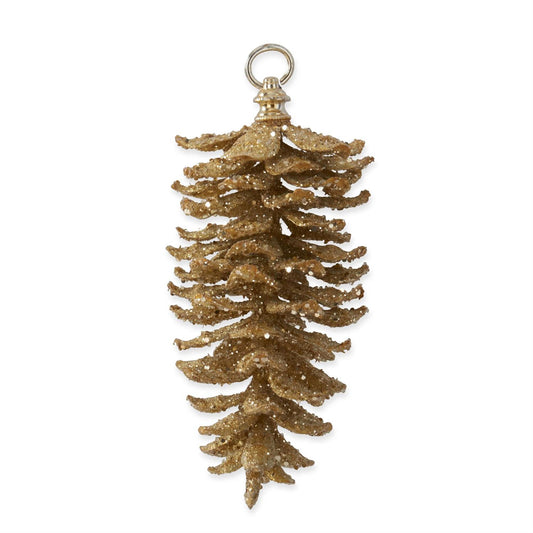 KKI Gold Glittered Pinecone Ornament