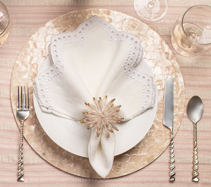 KSB Camellia Capiz Shell Round Placemat - Blush 15" (Retired)