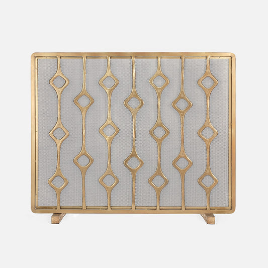 Webster Fireplace Screen in Brass 40"Lx9"Wx31"H