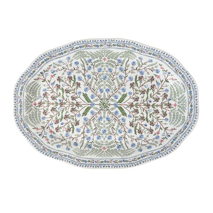 JLK Villa Seville - Chambray -  Oval Tray 17"