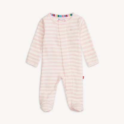 Pink Stripe - Organic Cotton Footie