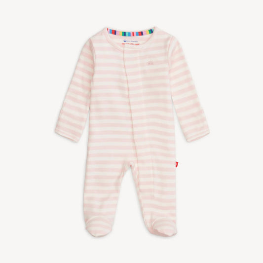 Pink Stripe - Organic Cotton Footie