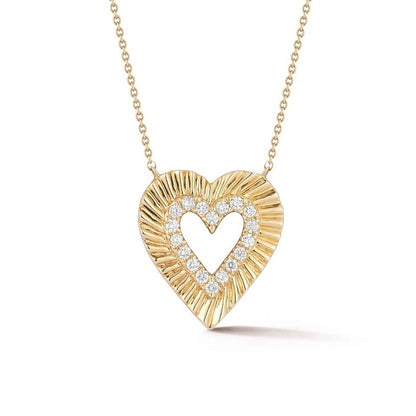 Zoe Louise Spiral Heart Necklace 16" - 14kt Gold